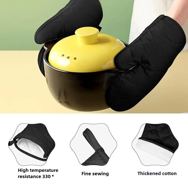 1PC Oven Mitts Heat Resistant Microwave Oven Glove Cotton Li