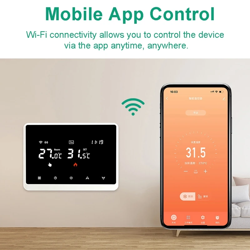 Tuya Wifi Wireless Thermostat Battery Heating Thermostat Wifi Tuya Wifi Thermostat For Gas Boiler Temperature Controller