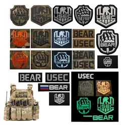 Russia Escape from Tarkov USEC BEAR PVC Patch Embroidered Patches Russian Game Infrared Reflective IR Applique Tactics Badge