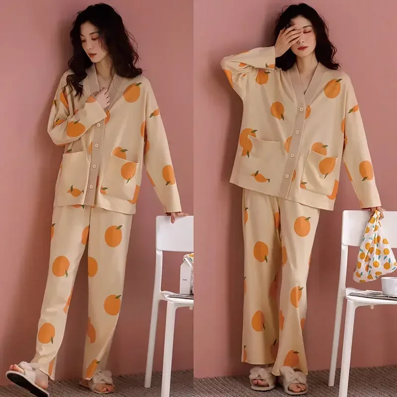 Pijamas de Disney, pantalones de manga larga de dibujos animados, conjunto de pijamas de Mickey Mouse para mujer, ropa de descanso de Disney,