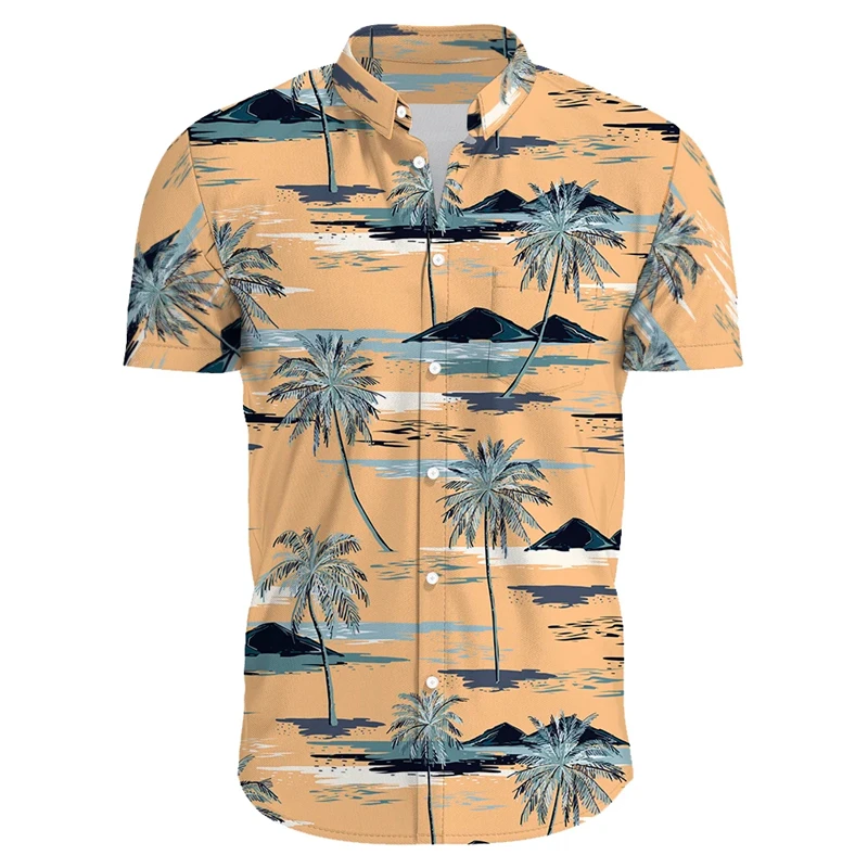 Camisa hawaiana de manga corta con botones para hombre, Camisa ajustada de verano, el mejor regalo, Tops de playa