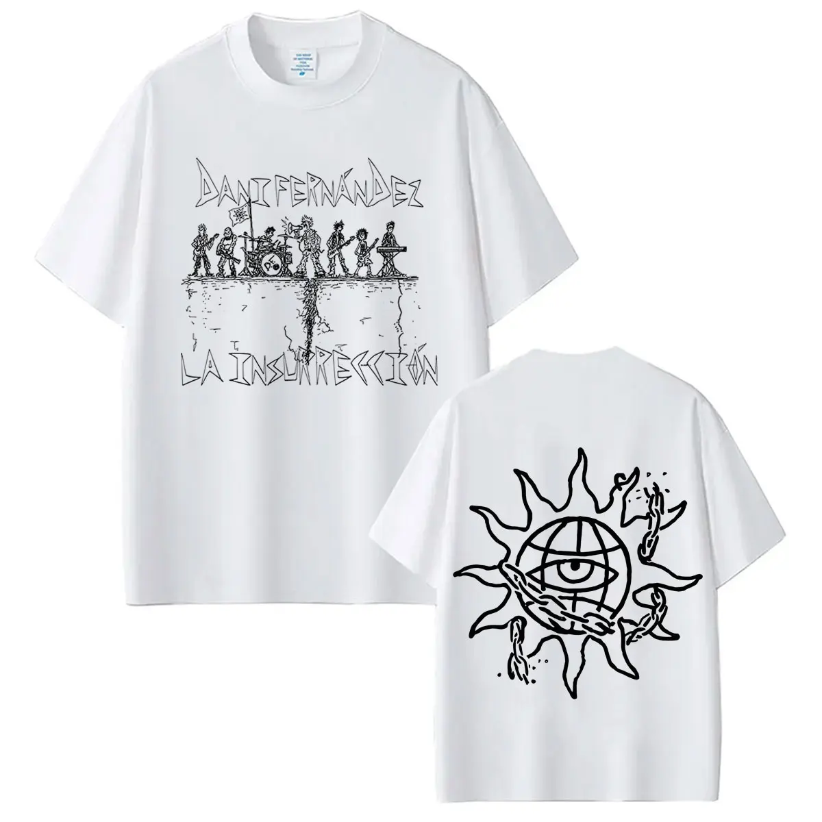 Dani Fernandez La Insurreccion Tour 2026 Print-T-Shirt für Herren und Damen, modisches Vintage-T-Shirt, kurzärmeliges, lockeres Hip-Hop-T-Shirt aus Baumwolle – Detail 3