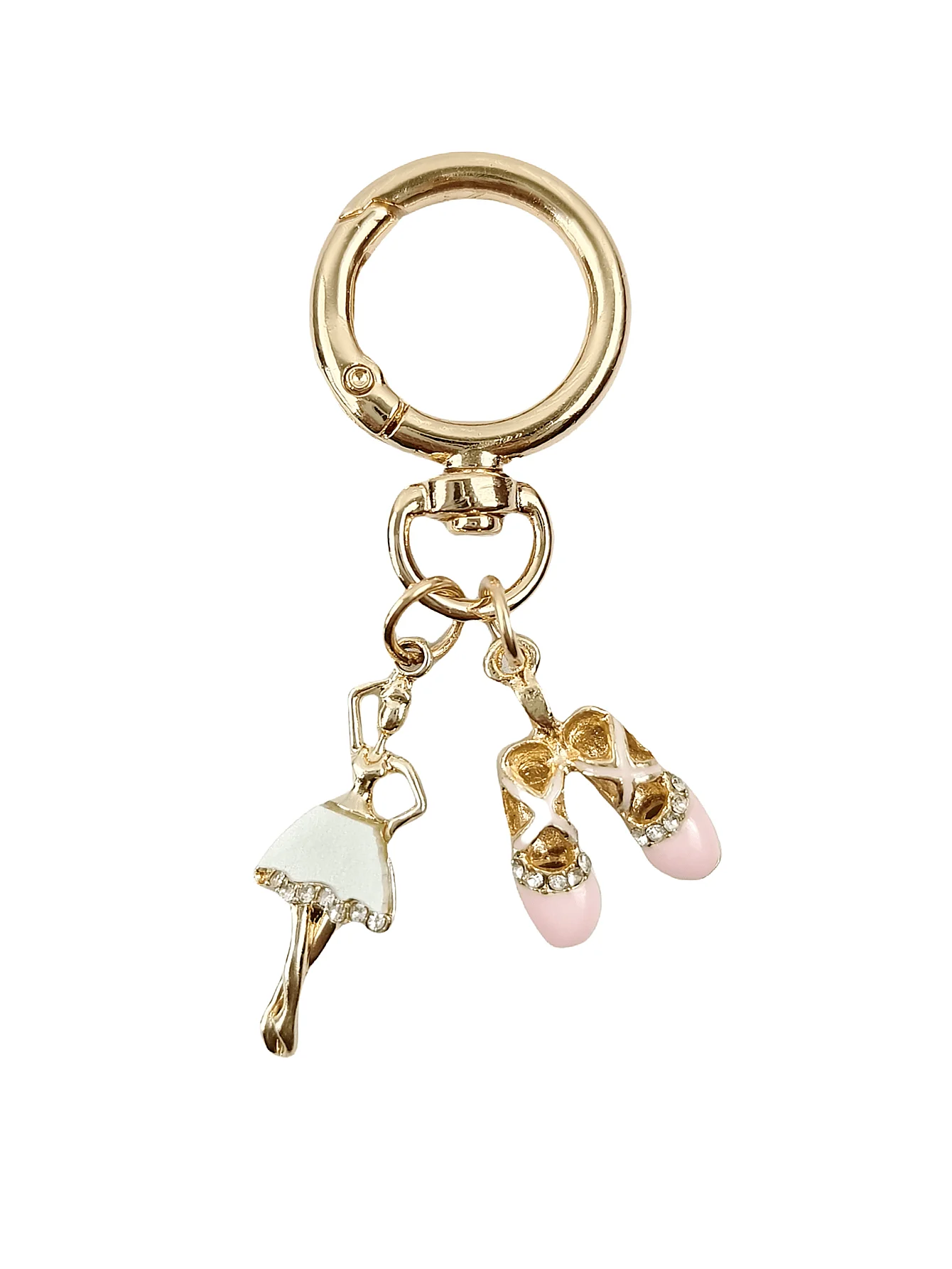 

1pc Ballet Shoe Shaped Metal Key Chain Black & White Colors Dancer Figurine Couples Keychain Car Key Ring Handbag Charm Small Gi