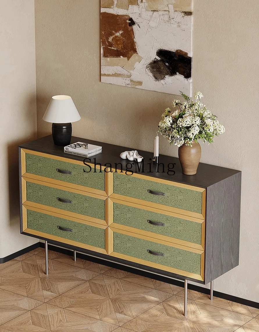 

ZYY medieval style living room against the wall six chest cabinets light luxury high-end art dining side storage drawer cabinet