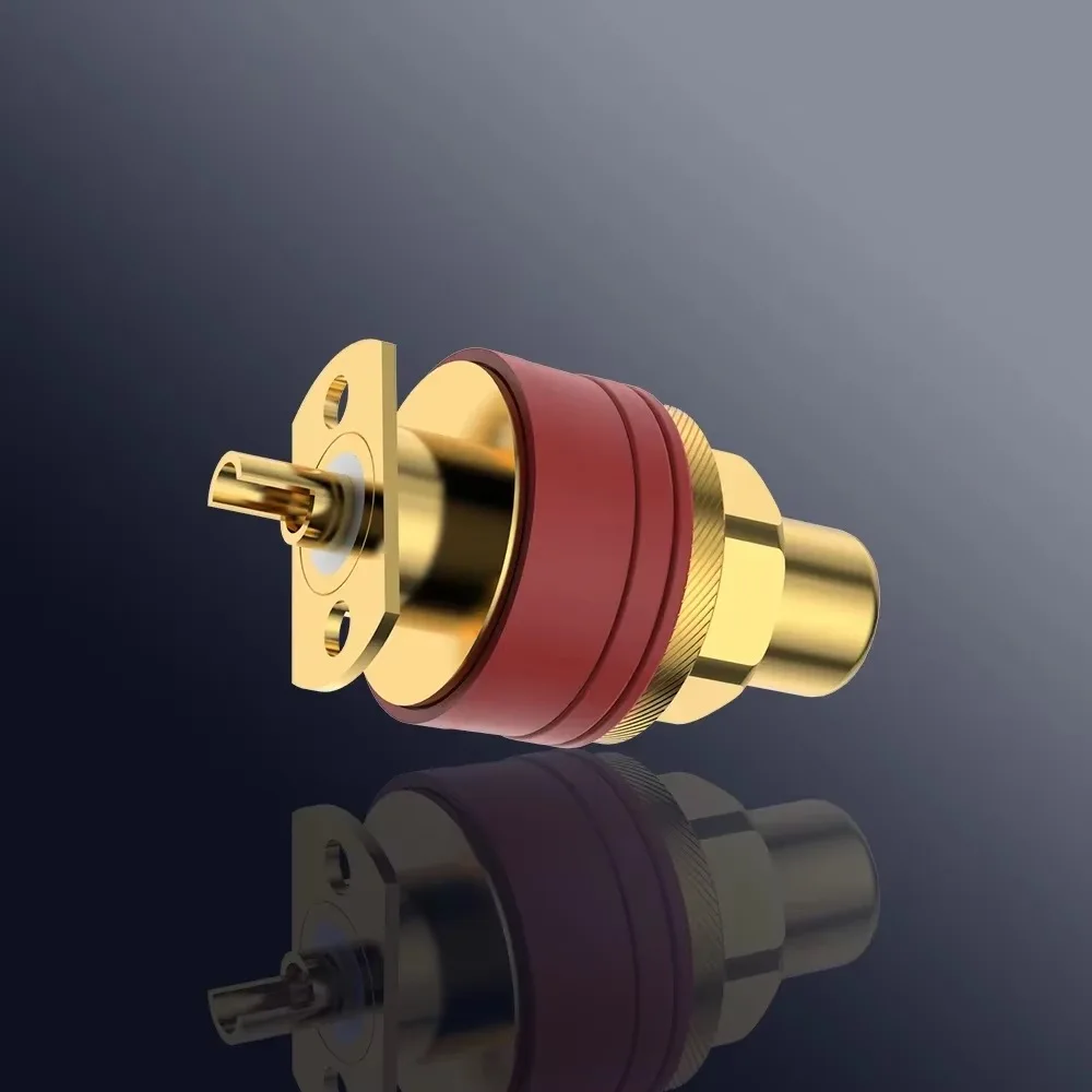 عالية الجودة فيبورغ RC101G النحاس النقي 24K مطلية بالذهب مقبس RCA لحام RCA أنثى المقبس Hifi