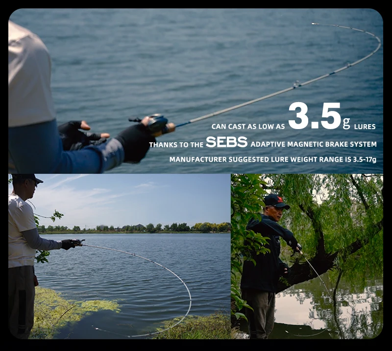 PURELURE ZANA 6KG Aluminiumlegierung-Rahmen Baitcasting-Rolle mit nur 3,5g Gewicht, 5,8g Spule, 7,6 Übersetzung, 4KG Bremskraft für Süß- und Salzwasser – Detail 4