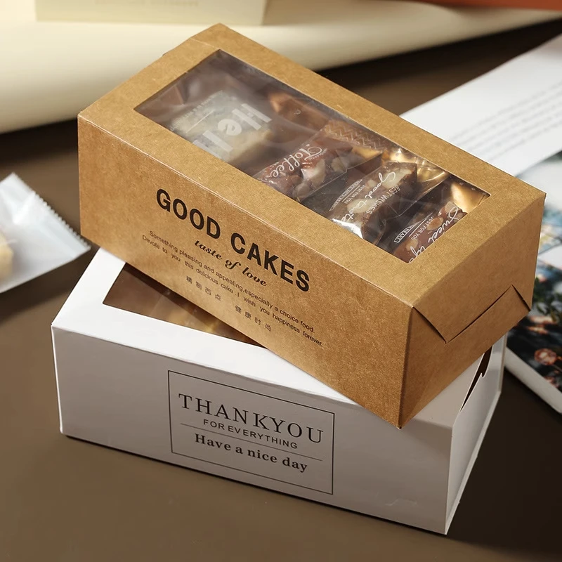 

Crunchy Almond Caramel Wer Cookie Biscuit Snowflake Paper Box Dbrie Transparent Window Krt Paper Gift Box Pastry
