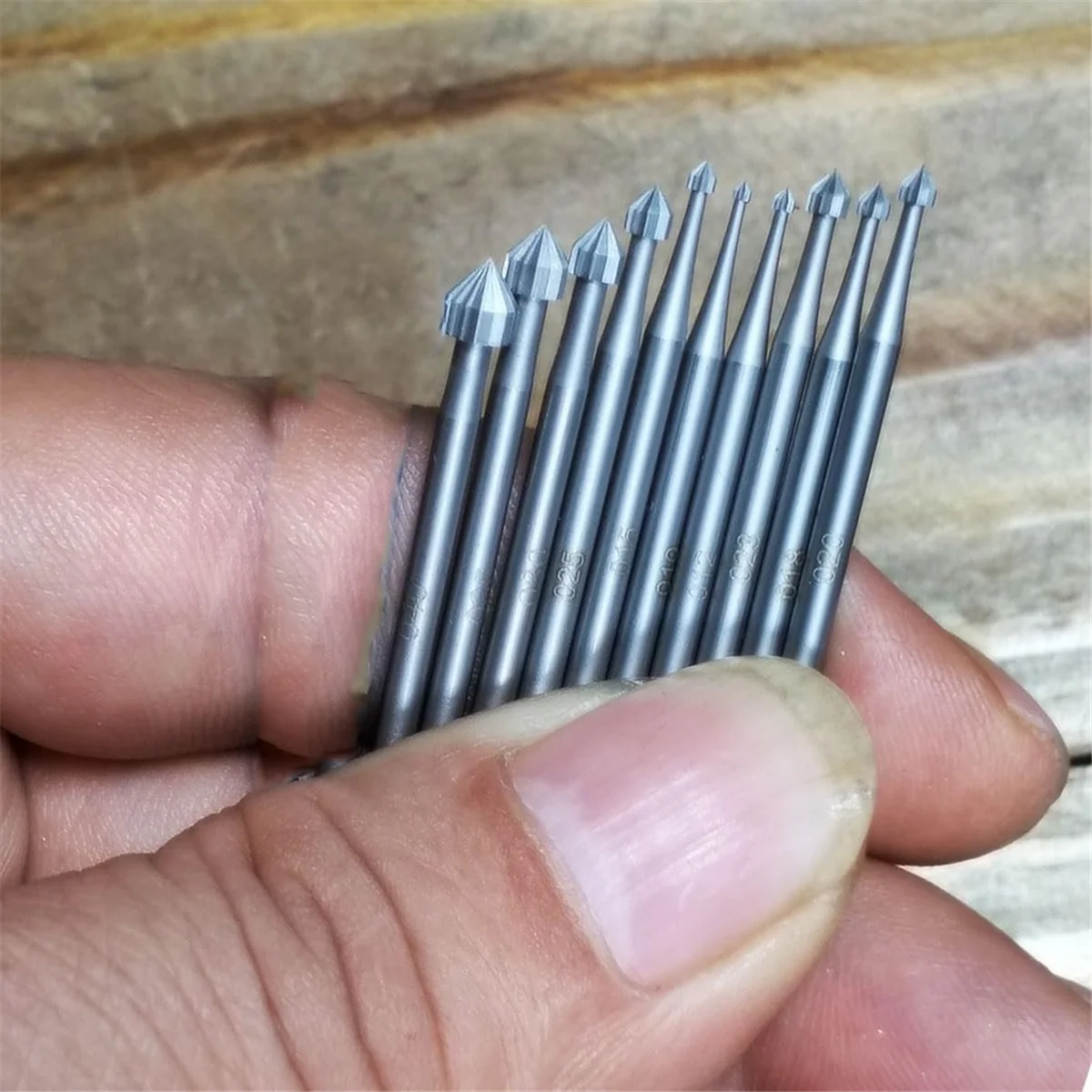 10 Pcs Jewelry Setting Burr - 3/32Inch Shank Stone Setting Burs Cylinder - Cone Shape Lapidary Making Tools ZJY