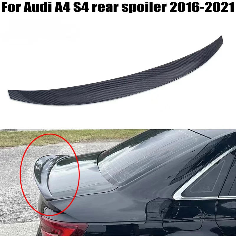 

For Audi A4 S4 B9 2016-2021 HK Style High Quality Real Carbon Fibe Rear trunk cover spoiler Rear wing Airfoil Accessorie