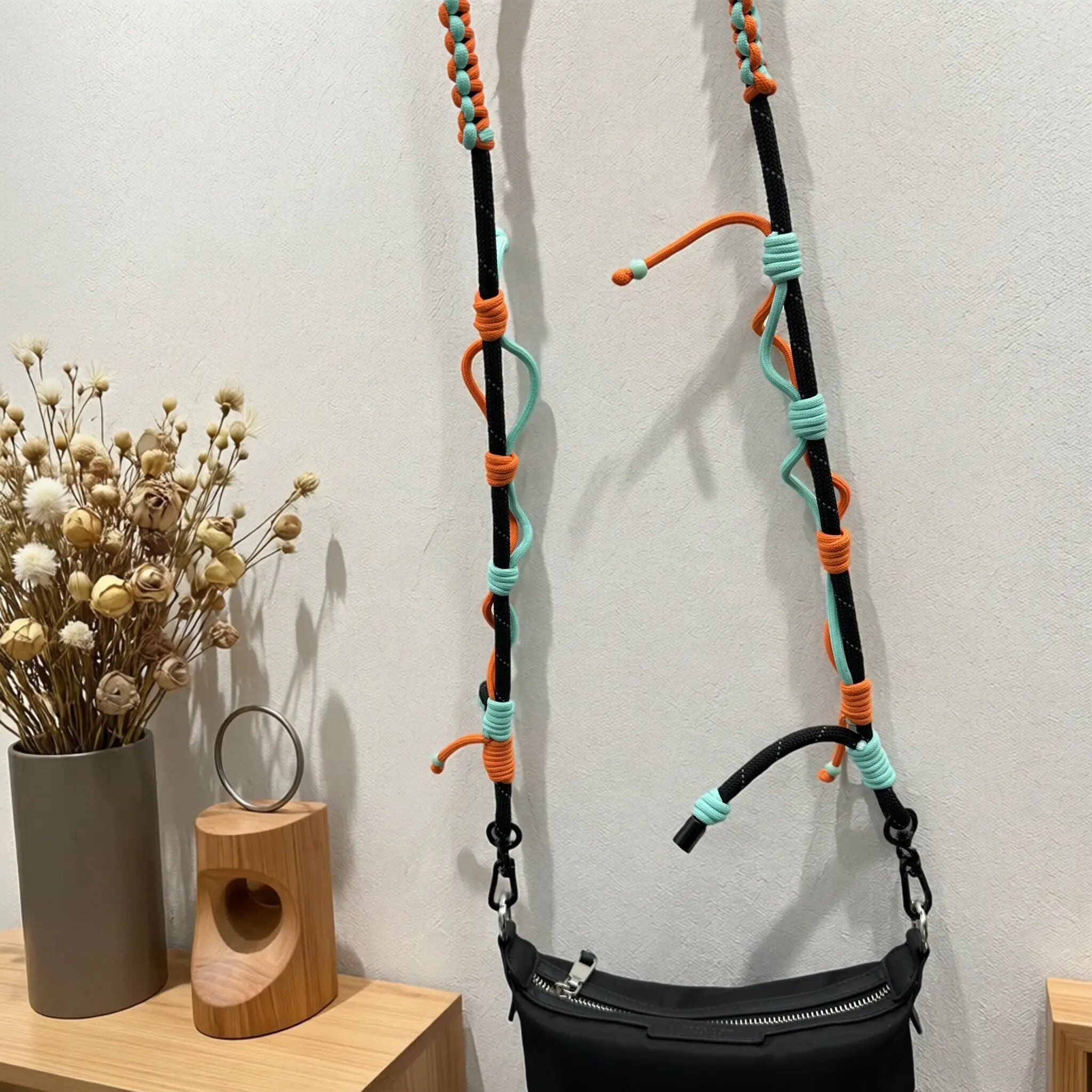 Bag Strap Multifunction Adjustable Hand Woven Paracord Crossbody Strap Outdoor Travel Camping Camera Phone Lanyard Accessories