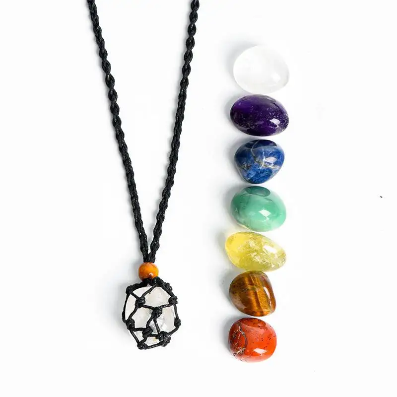 

Crystal Metal Mesh Bag, Crystal Pendant, Silk Wrapped, European and American Pink and White Irregular Stone Necklace Accessories