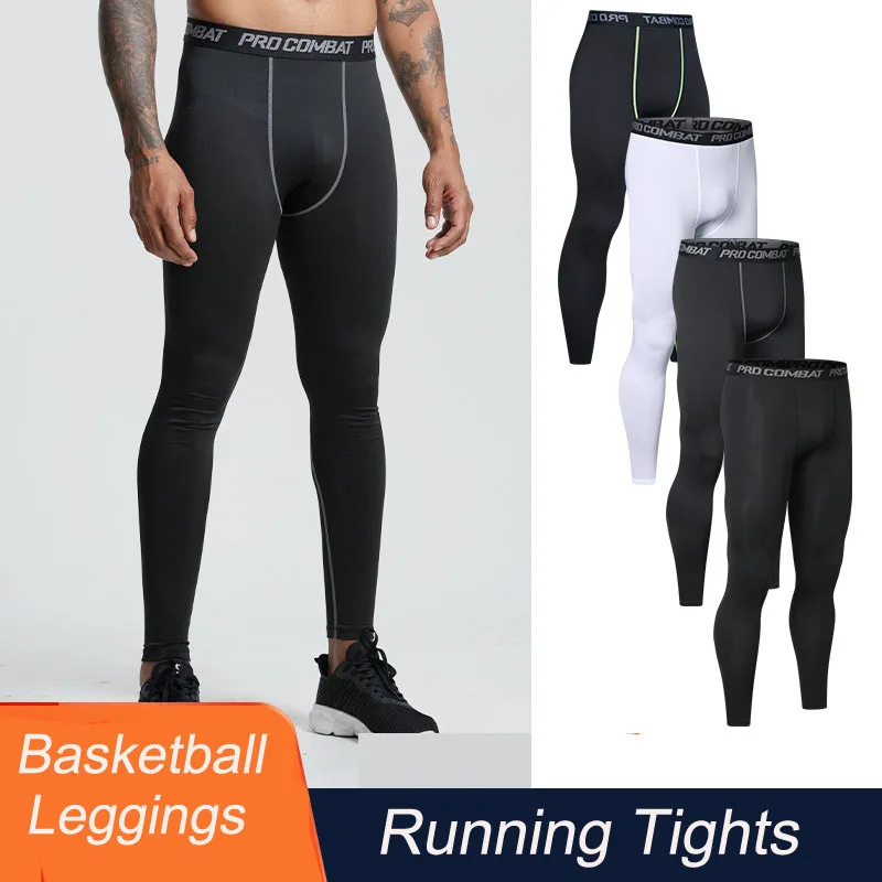 High Quality Men Running Leggings Quick Dry Sport Gym Tights Fitness Training Pants Compression Crossfit Basketball Sportswear