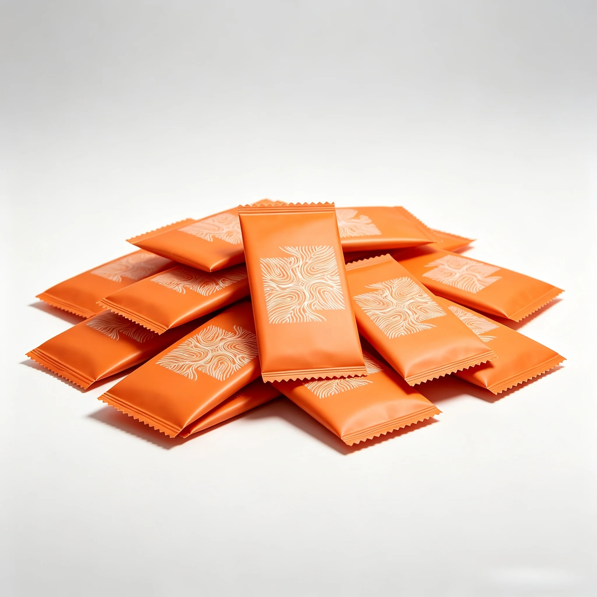 50Pcs Elegant Orange Individual Wrapped Wet Wipes Pocket‑Size Mini Disposable Non‑Woven Portable Travel Wipes Fashion Orange Col