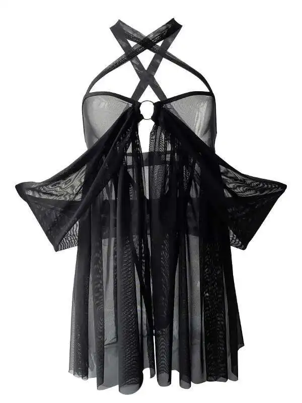 หญิงเจ้าชู้ร้อนเซ็กซี่นอนเสื้อผ้าหญิงชุดนอนElegantตาข่ายลูกไม้Sheerเซ็กซี่ร้อนผู้หญิงเกาหลีชุดมินิE7CF