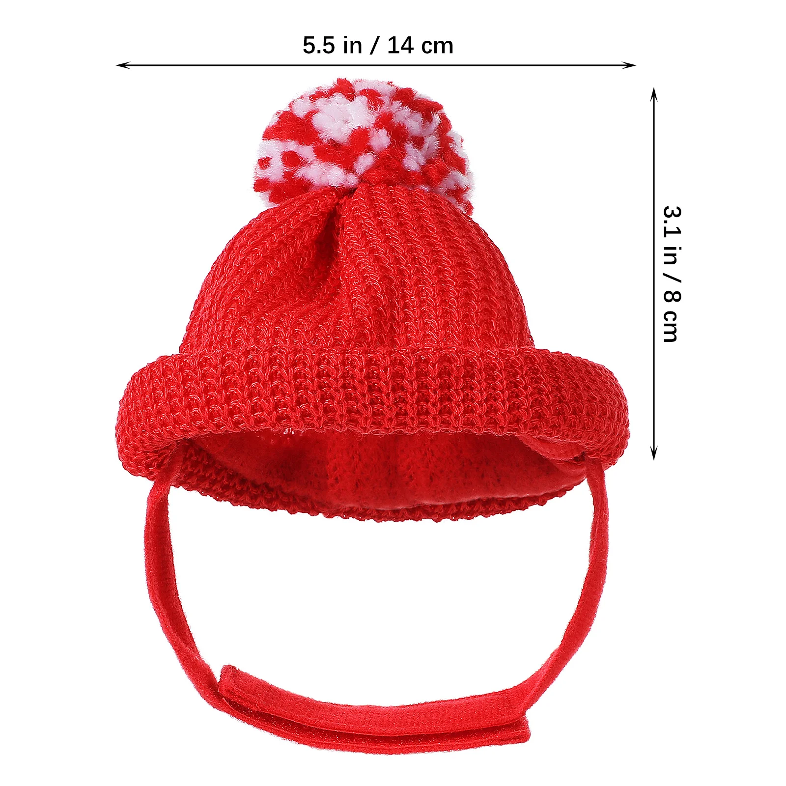 Cappello rosso natalizio per animali domestici Caldo lavoro a maglia di lana Babbo Natale con fori per le orecchie per gatto Cappello per cuccioli