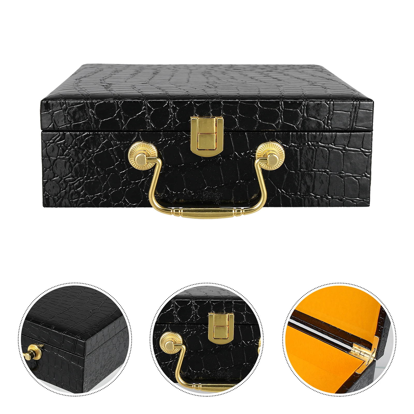 

Многофункциональная откидная коробка для сигар, деревянный контейнер для хранения чая, портативный держатель для сигар, подарочная упаковка, чехол для дома, черный