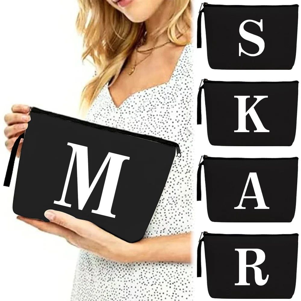 Kosmetyczka damska, duża pojemność, płócienna saszetka, seria biała, kosmetyczki na zamek błyskawiczny, przenośny portfel na pieniądze.