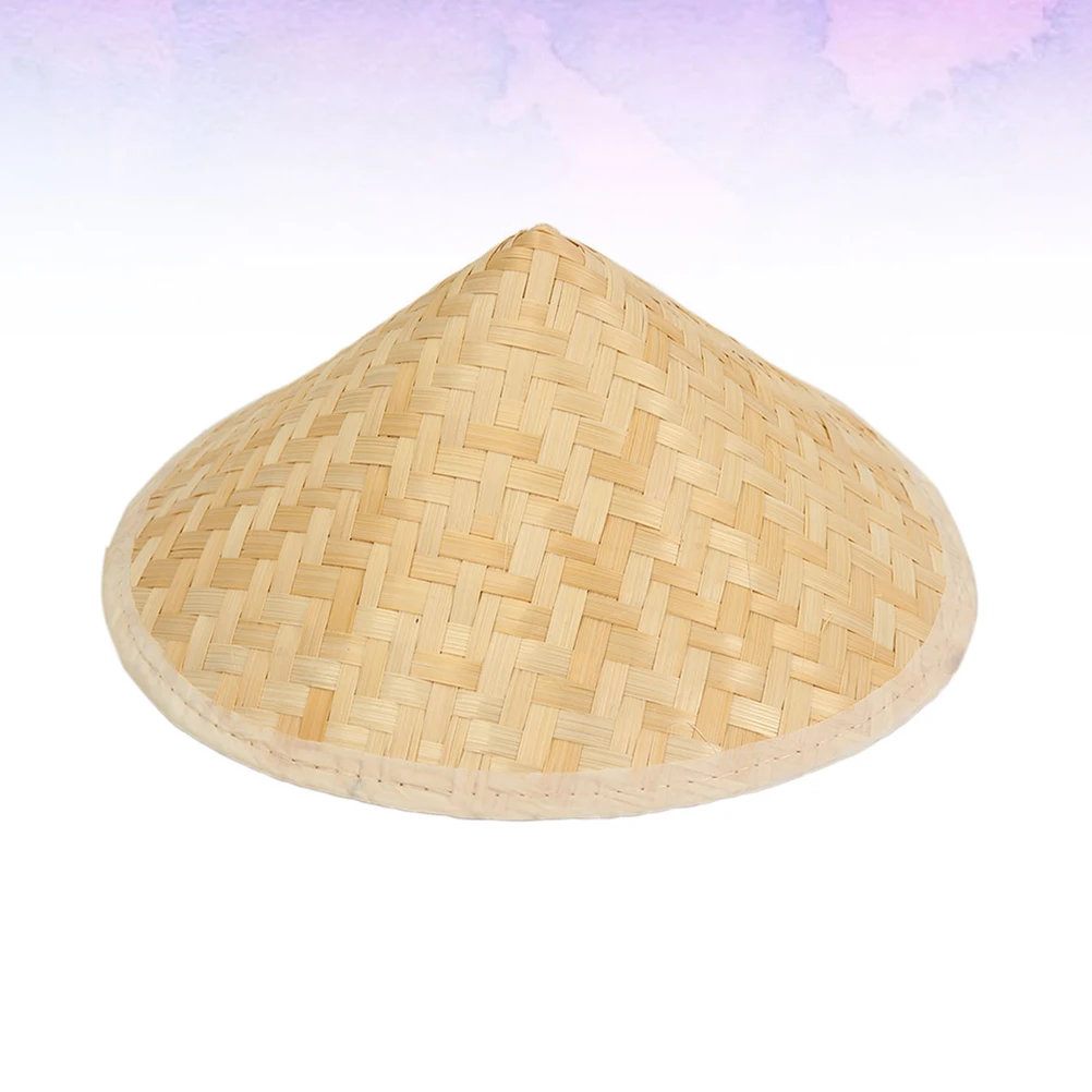 1pc Bamboo Hat Hats Decor Asian Conical Rice Farmer Lightweight Childrens Size Sturdy Durable Garden Work Sun Protection