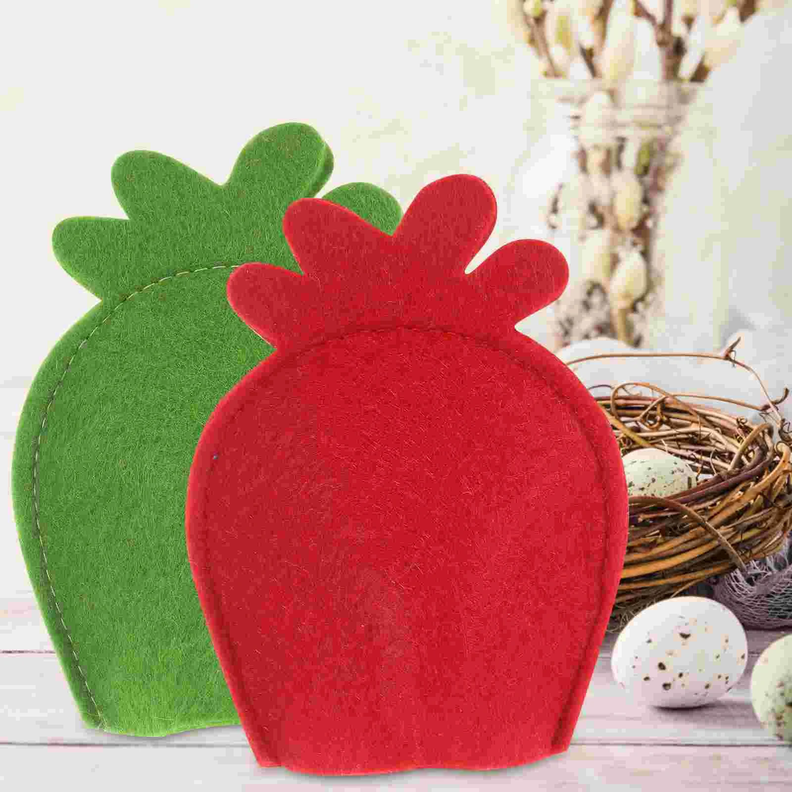 

8 Pcs Chicken Egg Set Pineapple Eggs Holder Decor Bags Cover Household Shaped Felt Portable