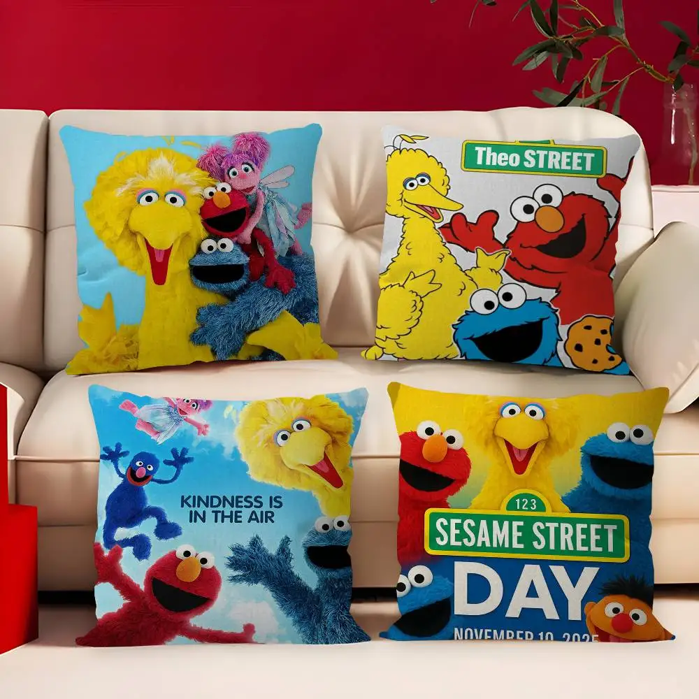 S-Sesame Cartoon S-Streets Cushion Cover Decorative Pillow Sofa Home Decor case pillow cases