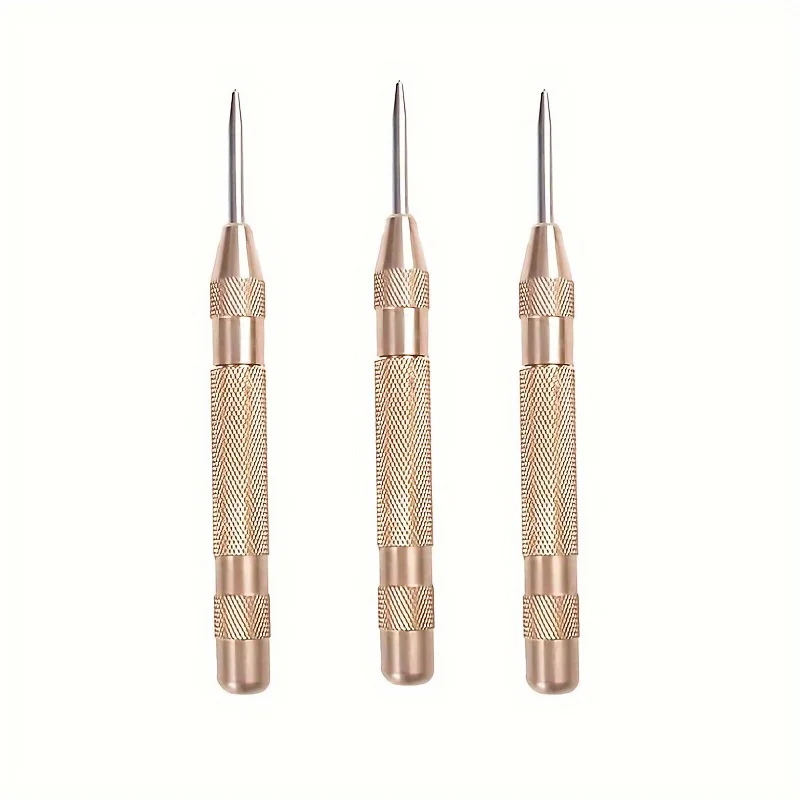 1/3Pcs Automatic Center Punch Set 5‑Inch Steel Spring Loaded Tool Precision Marking Hole Starting Punch for Metal Drilling