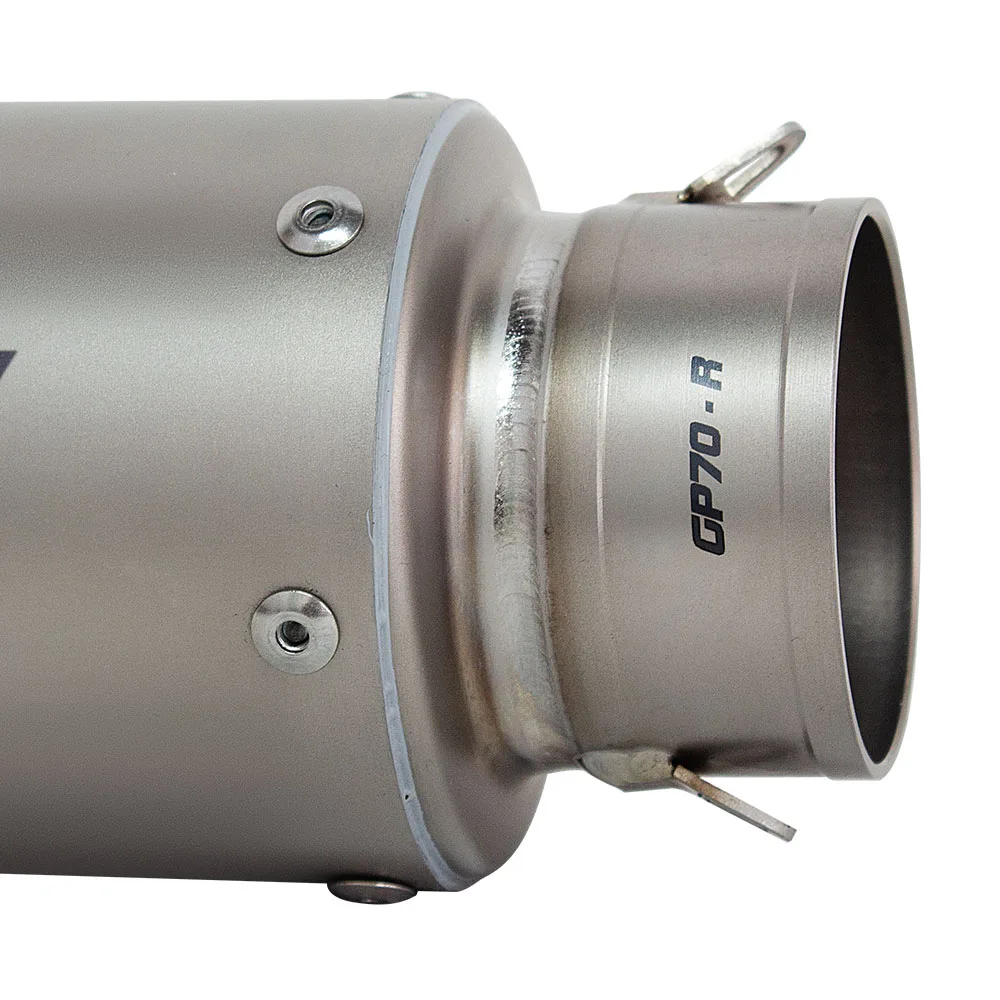 Motorcycle Exhaust Modify Universal 60MM Escape Titanium Project GP70 Muffler For Z650 Daytona 660 GSXR750 ZX4RR R6 675SR-R MT07