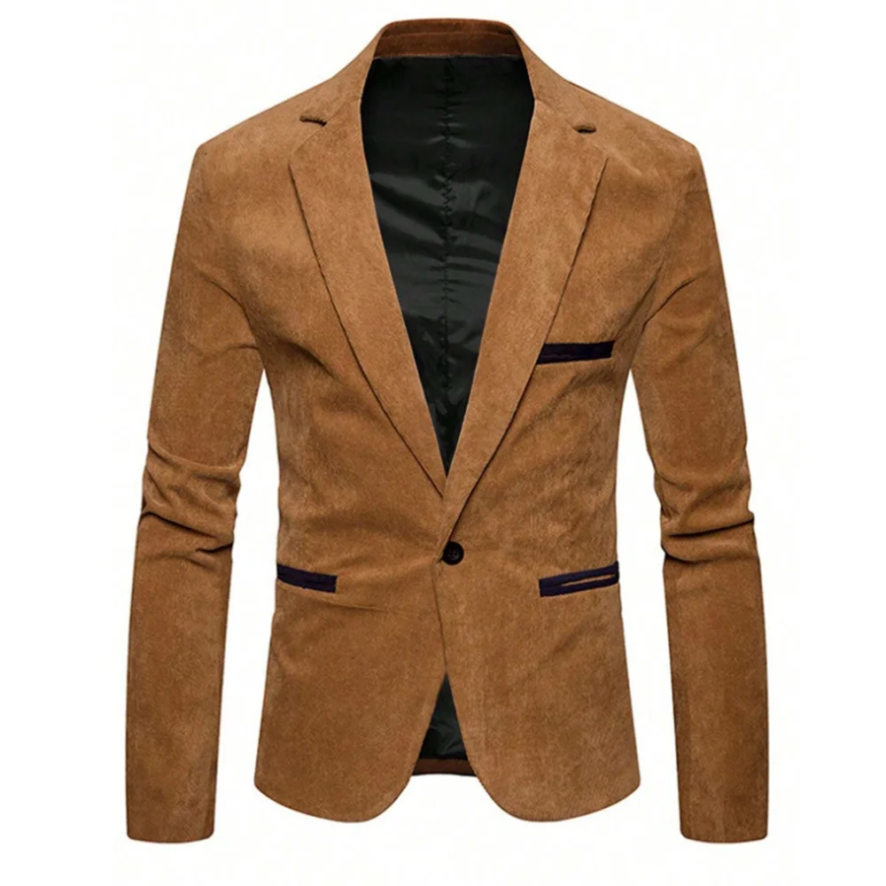 

Corduroy Mens Blazer Slim Fit Jacket Single Breasted 3 Pockets Business Casual Comfortable Fashion Suit Jacket for Men