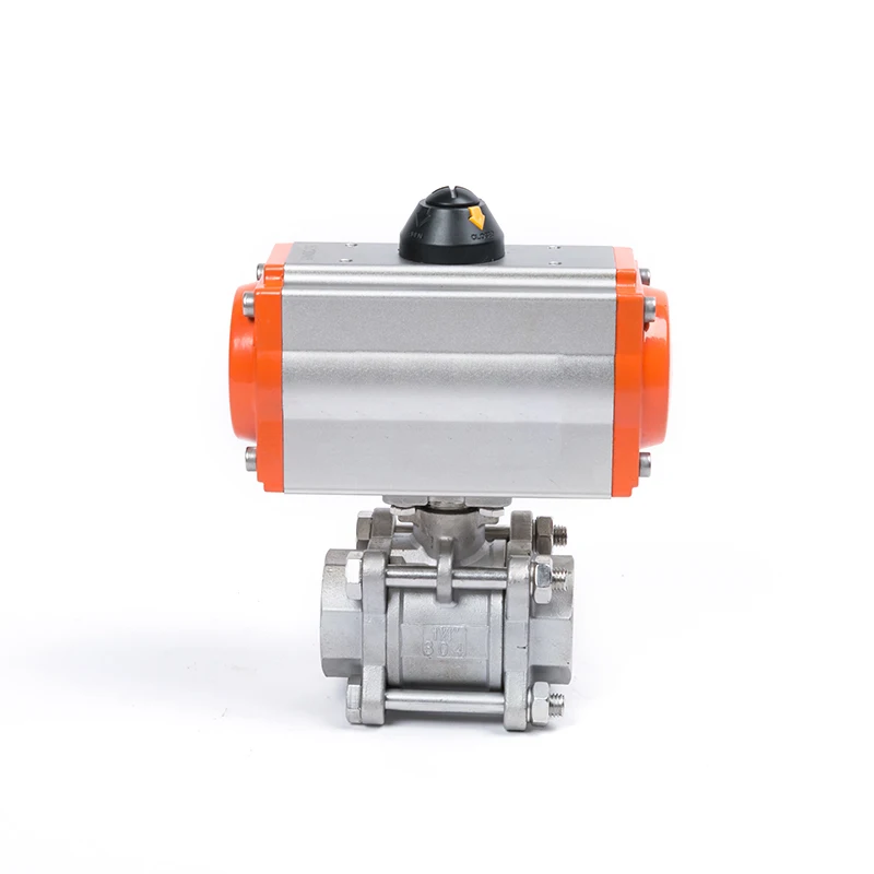 

High Platform Pneumatic Ball Valve Three Piece 304 Stainless Steel Double Acting Cylinder High temperature resistant