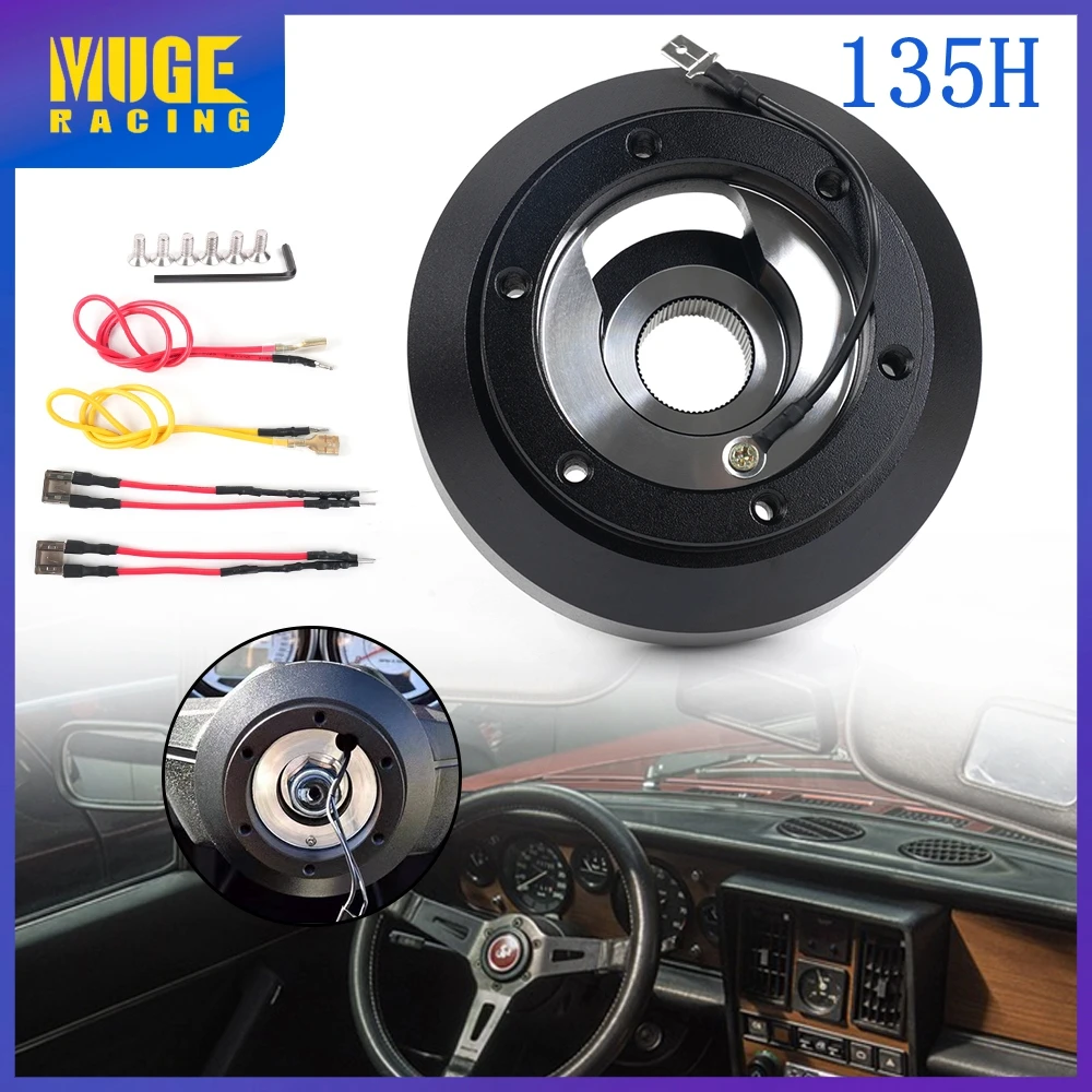 MUGE-Aluminum Steering Wheel Short Hub Adapter 135H Boss Kit For Honda Fit Civic QR051