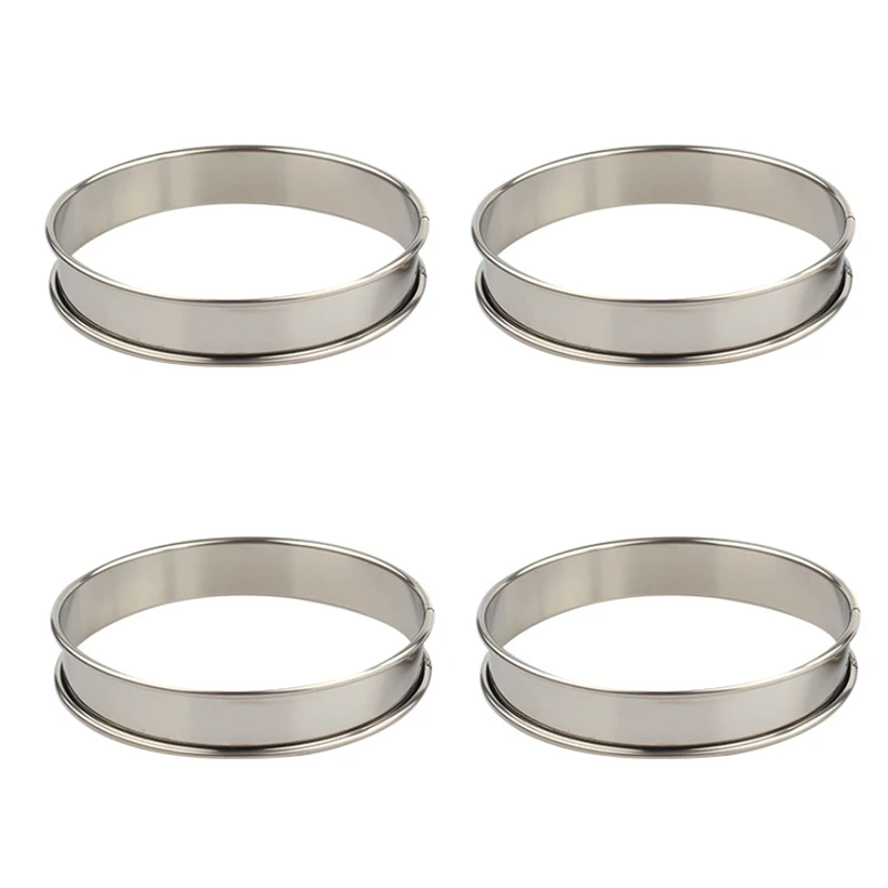 Double Rolled Tart Rings Stainless Steel Round Muffin Rings Metal Crumpet Rings Molds For Making Crumpet,Tart,Muffin 4