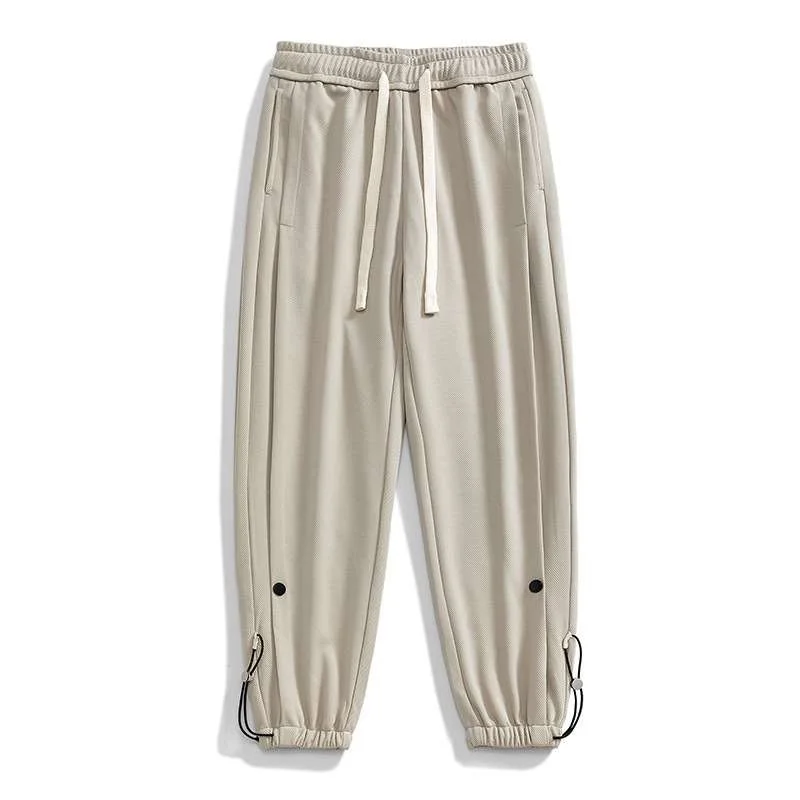 

Highen Men's Spring Autumn Loose Fit Casual Overalls Straight Leg Cotton Blend Fabric Youthful Sle Cargo Pants Workwear