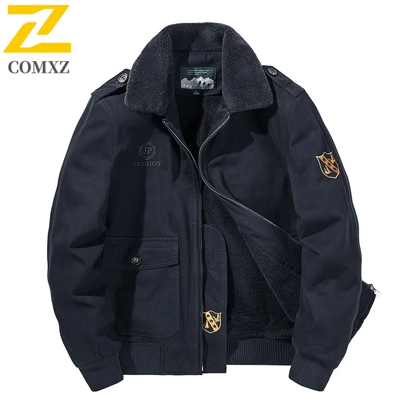 Men Outdoor Sports Casual Jacket Winter American Style Medium long Cotton Solid color Waterproof Windproof Parka Thermal  Coat