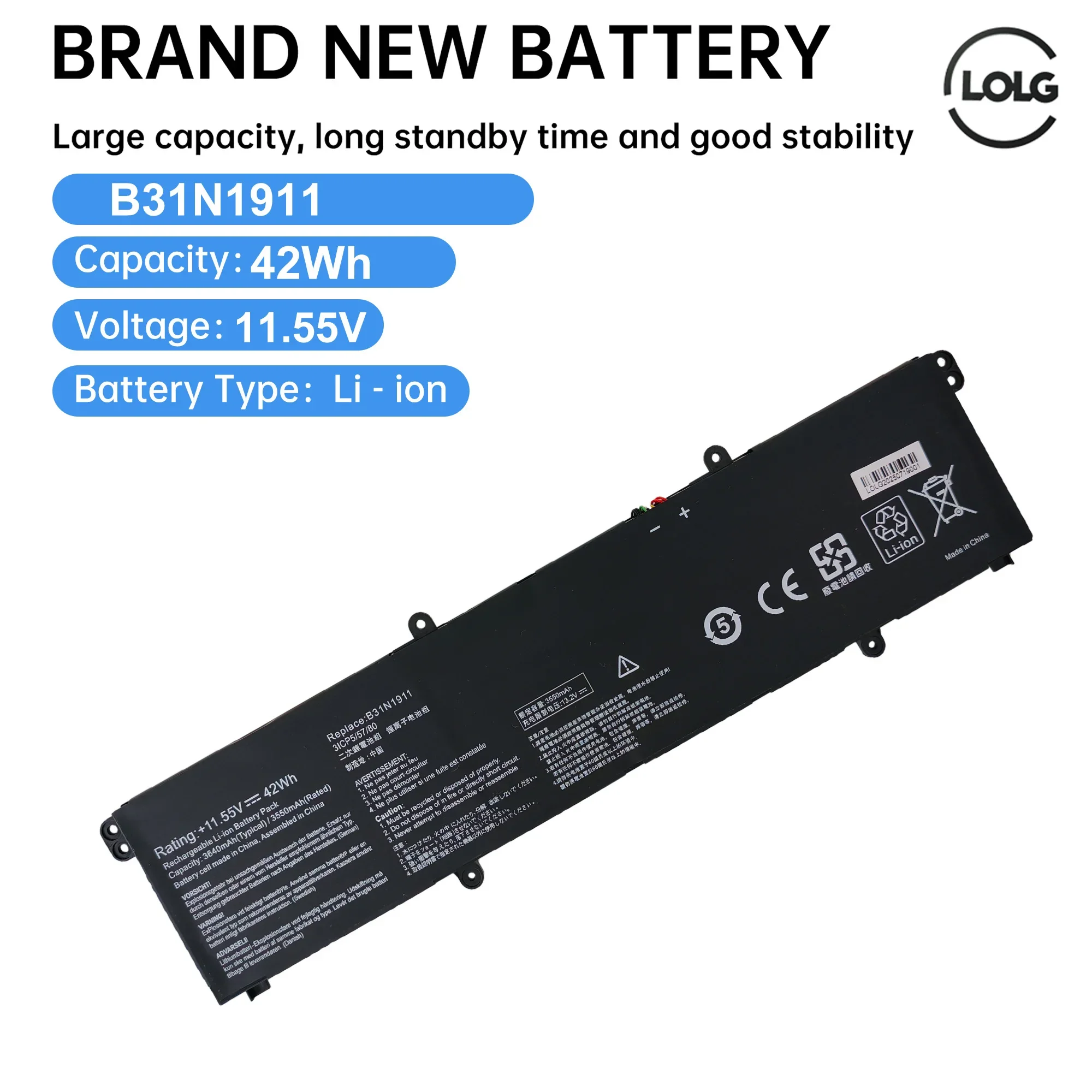 

B31N1911 C31N1911 Laptop Battery for ASUS VivoBook Flip 14 TM420IA M413 M413DA TM420IA F413 K413 X413 Notebook X X413FF X421DA