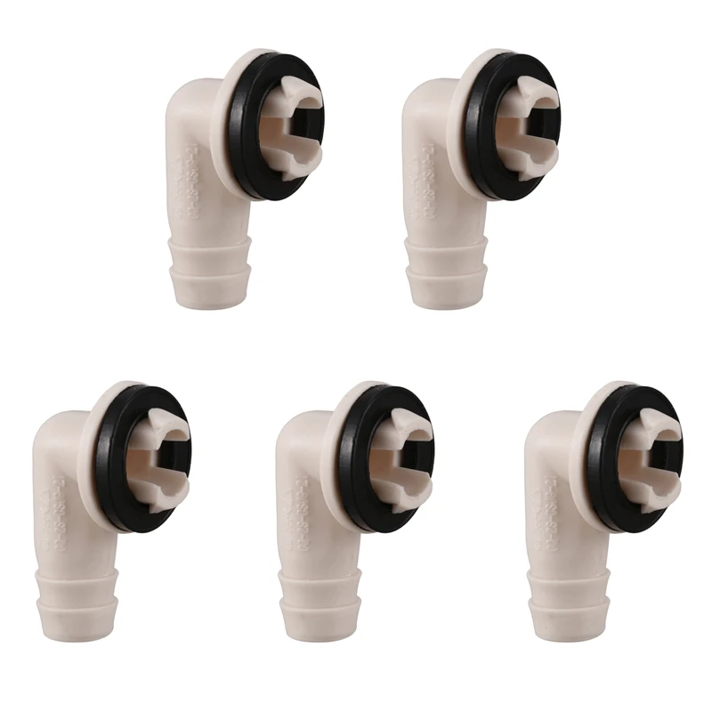 5X Air Conditioner Ac Drain Hose Connector Elbow Fitting For Mini-Split Units And Window Ac Unit 3/5 Inch(15Mm)