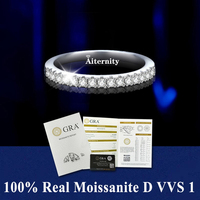 100% Pass Diamond tester Pen Moissanite Ring Matching Wedding Diamond Band for Women 925 Sterling Silver Female Single Tail Ring