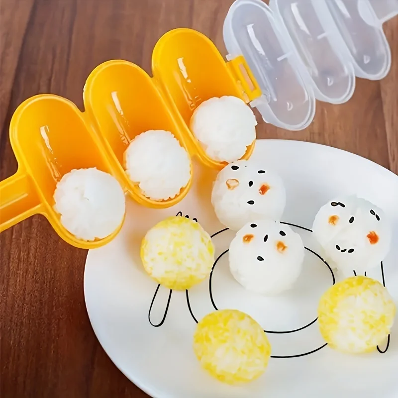 ¡1 unidad para dar forma a deliciosas bolas de arroz con esta herramienta de bricolaje de triple molde: ¡perfecta para niños!