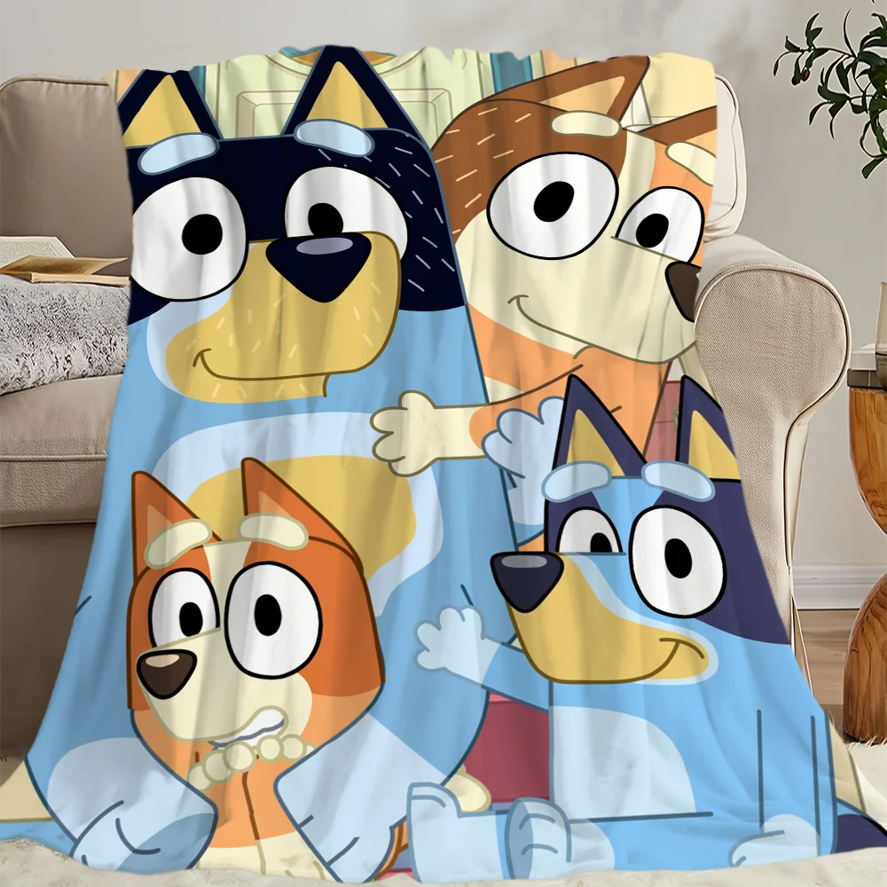 Cartoon Cute B-Bluey-S Dog Blanket Skin friendly comfort warm soft plush blanket suitable sofa living room office bedroom