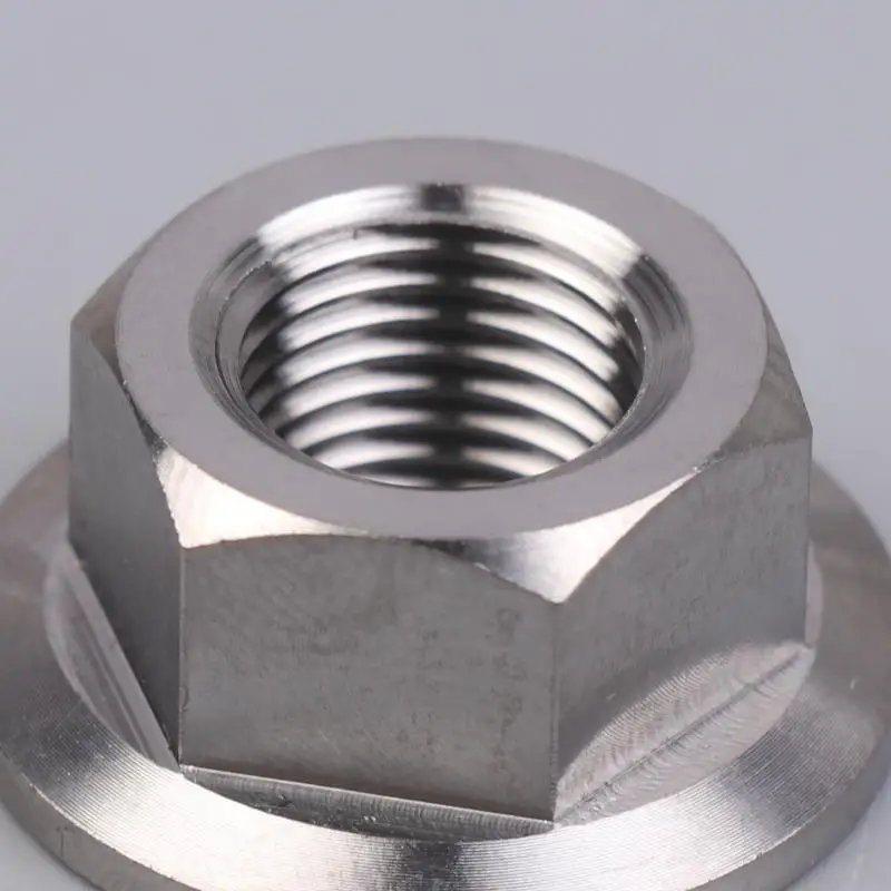 Titanium Hex Flange Hexagon Nuts M5 M6 M8 M9 M10 M12 Rustproof Protection for Motorcycle Bike Frame Bolting