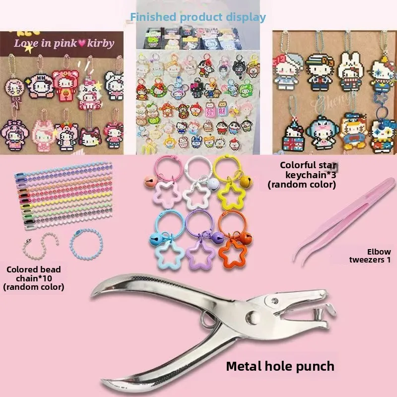 DIY Perler Bead Keychain Hole Puncher, Manual Ring‑Punch Tool for Making Key Charms, Perler Bead Accessories 2-4pcs