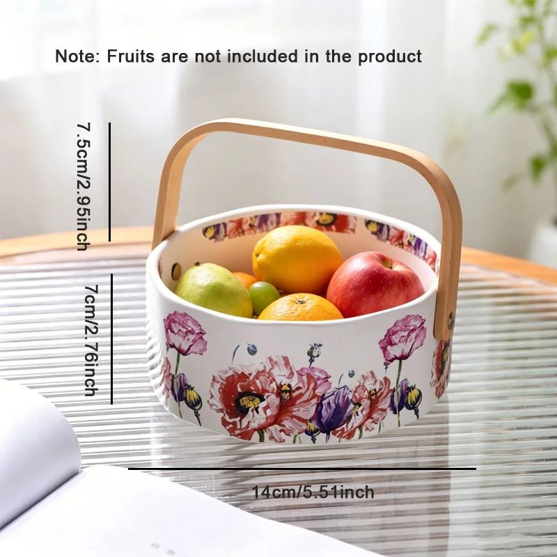 Nordic Ceramic Flower Fruit Plate Ornaments Living Room Bedroom Tea Table Snacks Fruit Storage Portable Basket Crafts Decoration