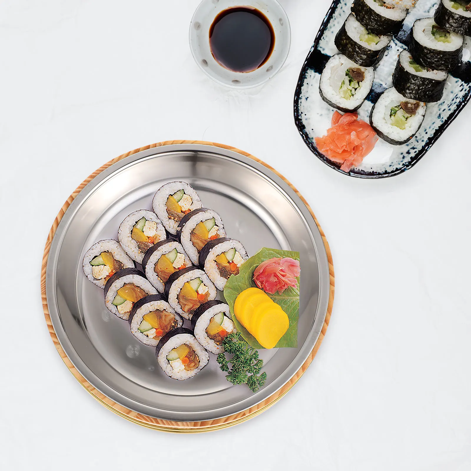1 Juego de cubo para arroz y Sushi, cuenco de madera de estilo japonés, contenedor de arroz de cocina de gran capacidad, barbacoa para Sushi Sashimi