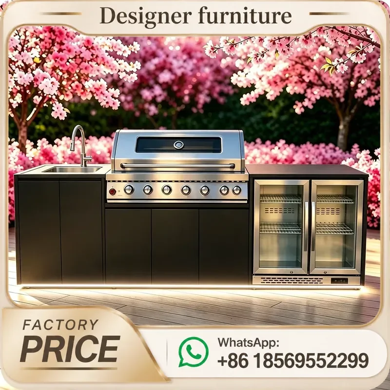 Rust Proof Stainless Steel Outdoor Kitchen Island Panelas De Cozinha All Weather Outdoor Cooking Island With Storage Cabinets