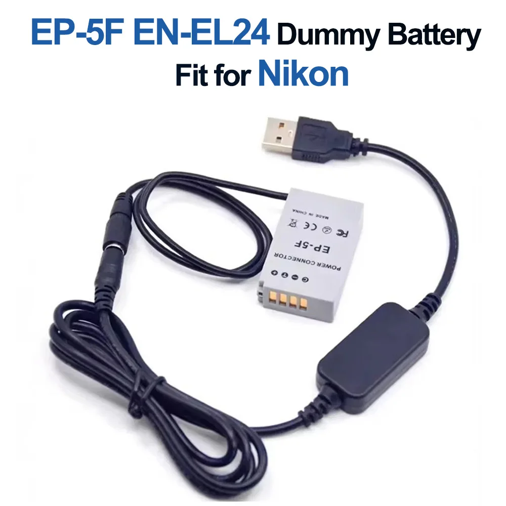 

5V USB Adapter DC Power Cable EP-5F DC Coupler EN-EL24 EN EL24 Dummy Battery for Nikon 1 J5 1J5 Camera