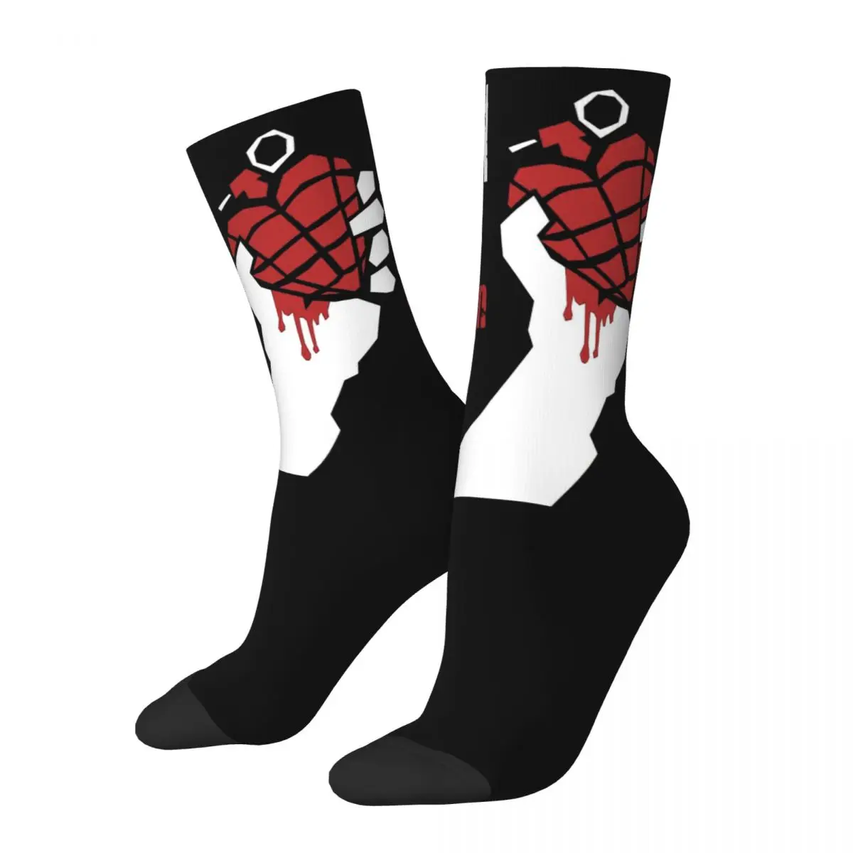 Green Day American Idiot Albuum Cover Men Women Round neck Socks Outdoor Novelty Spring Summer Autumn Winter Stockings Gift