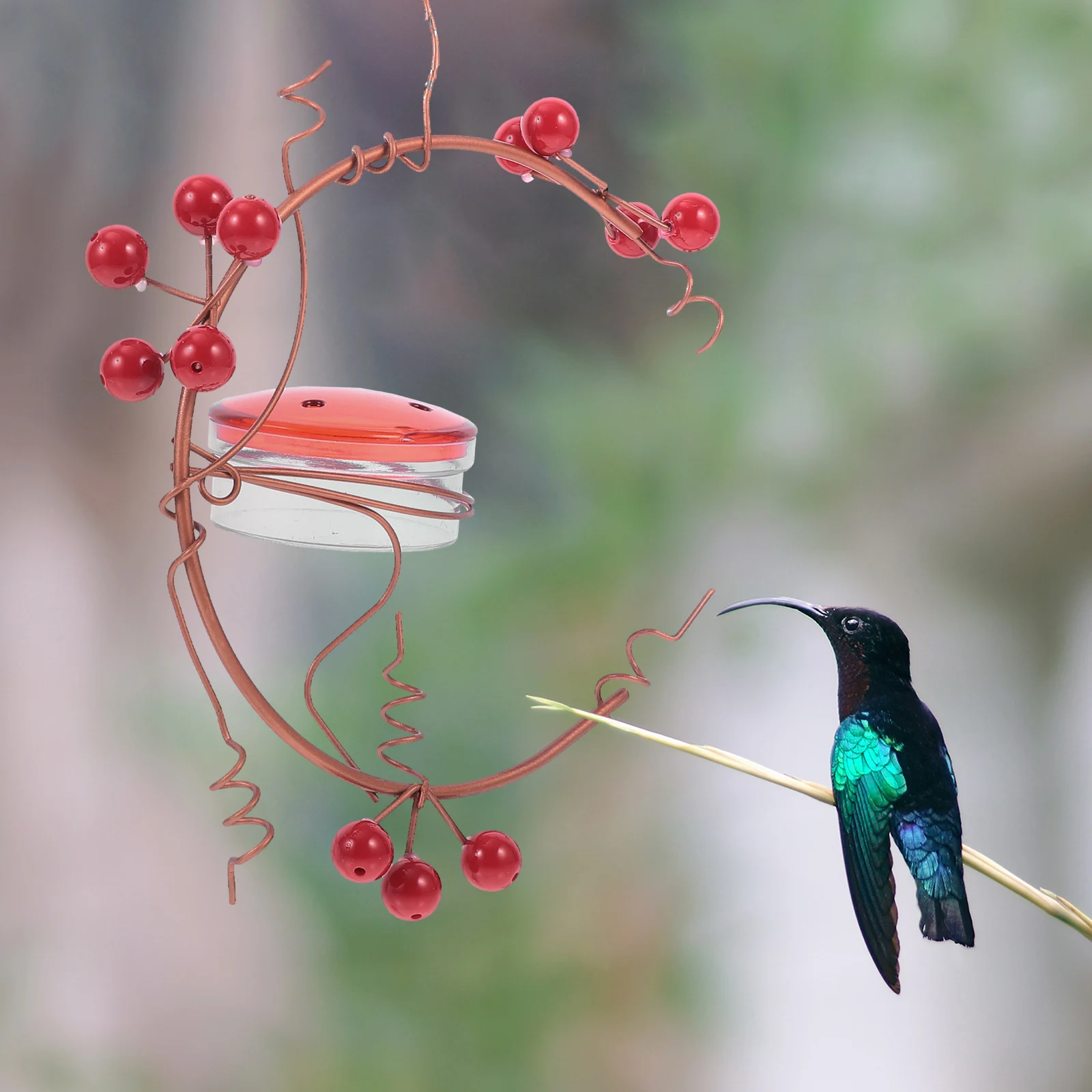 

Creative Hanging Feeder Durable Acrylic Outdoor Bird Food Dispenser Reusable Garden Bird Feeding Box Easy Install