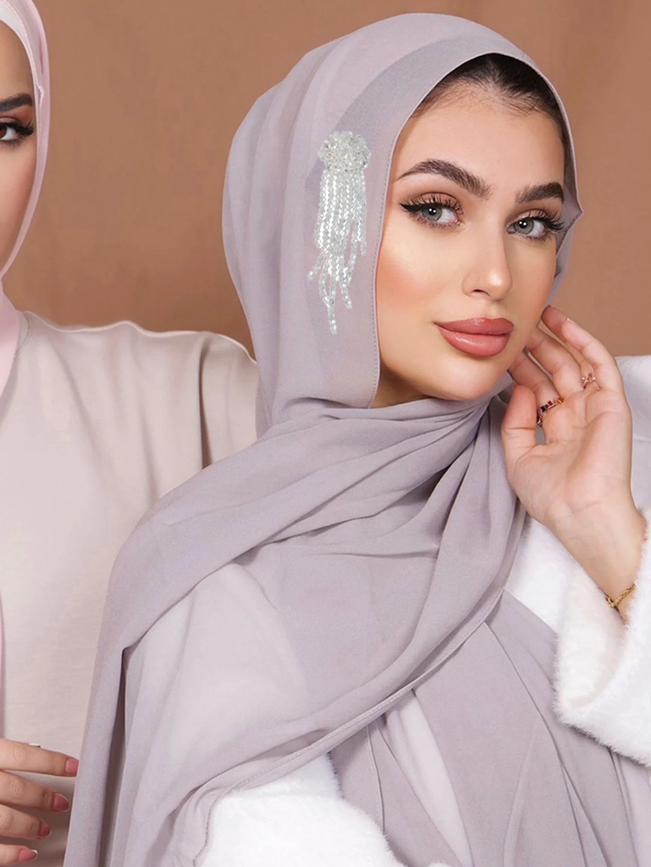 Bolha chiffon lenço de cristal malaio hijab muçulmano feminino lenço turbante islam roubou xale envoltório bandanas bandana bufanda turbante