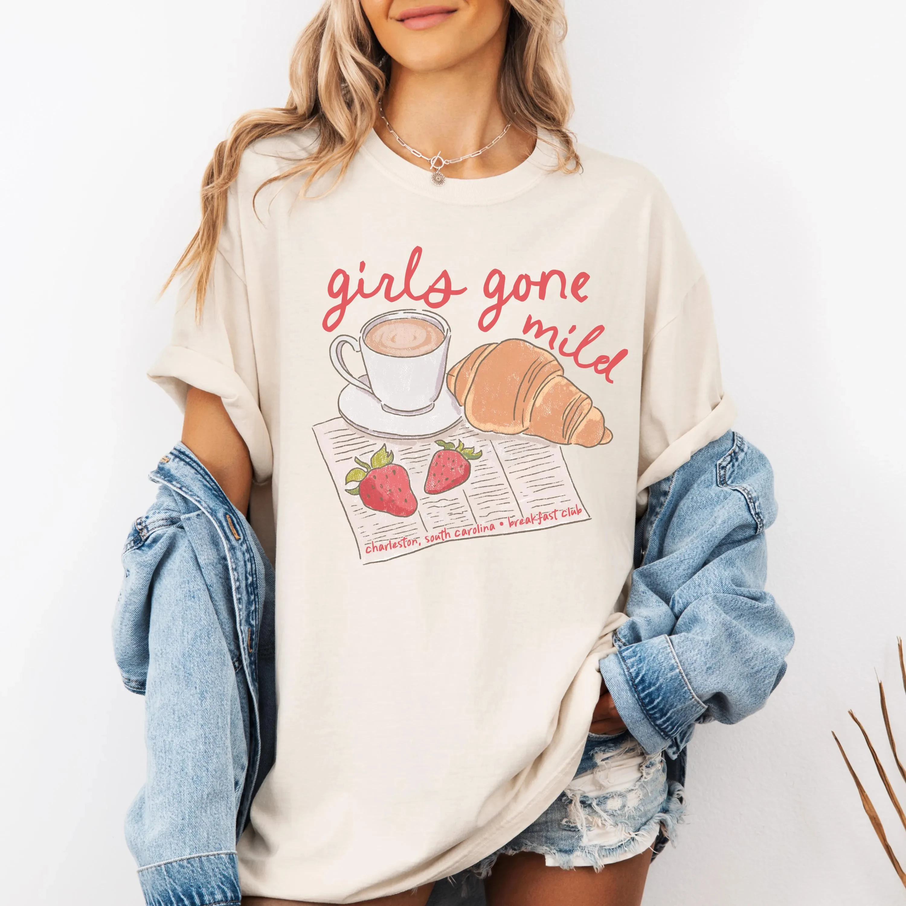 

Женская футболка больших размеров для девочек Gone Mild с буквенным принтом, хлопковая дышащая модная и универсальная уличная одежда унисекс большого размера