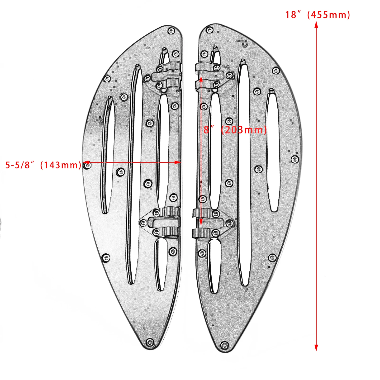 Motorcycle Front Floorboards Driver CNC Stretched Floorboards For Harley Touring Softail Street Road Glide Dyna 1 Pair Black