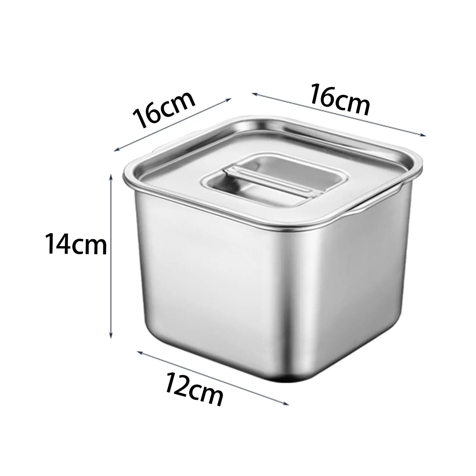 Stainless Steel Hotel Pan with Lids Jam Box Double Handles Fruits Box Multifunctional Soup Pan Spices Box