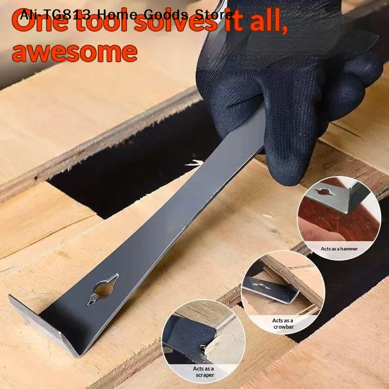 [TG813]Stainless Steel Pry Bar And Scraper Tool Heavy Duty Multi-Purpose For Demolition Woodworking Painting Prep DIY Hand Tool